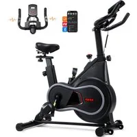 kehot Heimtrainer Heimtrainer Fahrrad für Zuhause mit App & leisem Indoor Cycling (4 kg Schwungrad & stufenlose Filzbremse bis 150 kg, LCD Monitor mit Puls, Distanz, Zeit & Kalorienanzeige), Stabiler Heimtrainer mit Studio Gefühl für Home Gym Trainin