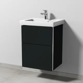 Sanipa 3way Waschtischunterbau zu Villeroy & Boch Subway 2.0 Waschtisch mit 2 Auszügen, Vulkan-Matt BP6101V