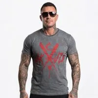 YAKUZA T-Shirt Checkmate Allover in angesagter Acid Waschung