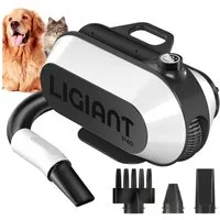 LIGIANT Hundeschermaschine Hundetrockner, Hundefön Blower, Ultra-Leise 3-in-1 Düsen, Negativ-Ionen-Technologie