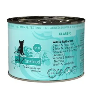 Catz finefood Nassfutter Katze Classic Adult No. 21 Wild und Rotbarsch 12x200 g
