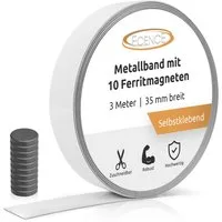 ECENCE Magnet 3m Metallband selbstklebend starke Haftung mit 10x
