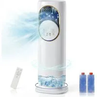 Rebonique Turmventilator Klimaanlage mit Heizlüfter/Luftkühler/Luftbefeuchter, 4L Wassertank, 3 Geschwindigkeiten für Schlafzimmer Büro Wohnzimmer