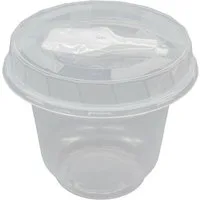 KVOTA Dessertschale Feinkostbecher 50St Becher und Löffel Bio bauchiger Becher 225 ml, lebensmittelfreundlicher Kunststoff, (50xBecher mit Deckel, 3-tlg)