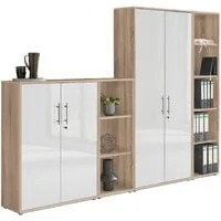 BMG Möbel Aktenschrank Office Edition 4 (Schrankwand Set, 4tlg) abschließbar, matt oder Hochglanz lackiert