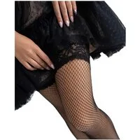 NOQ by Knittex Halterlose Strümpfe Classic (Packung, 1 Paar) halterlose Stümpfe Netzstrümpfe Fishnet mit Blumenspitze
