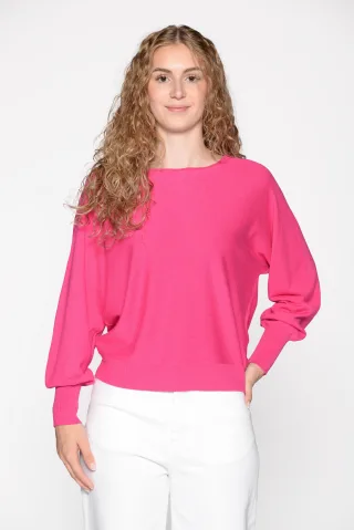 IN LINEA - Pullover, U-Boot-Ausschnitt 448 hot pink - Gr. - 38