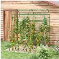 Outsunny Rankhilfe Rankgitter Verstellbares Spalier mit Netz Pflanzengerüst, 1 St., Pflanzengitter, für Garten, Balkon, Stahl, Grün, 144 x 167 x 206 cm