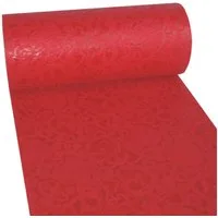Deko AS Tischläufer Tischläufer Dekoflor® Herzen - rot - 300mm - 25m - 55-300-25-09 (1-tlg, 1 Rolle Tischläufer), Strapazierfähig
