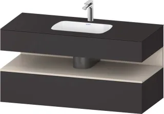 Duravit Qatego Einbauwaschtisch mit Konsolenwaschtischunterbau Graphit Supermatt 1200x550x600 mm - Q QA4787091800000