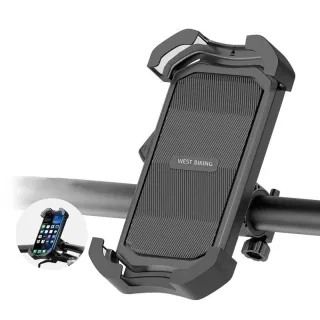 WEST BIKING 5.4-7.5 Inch Bicycle Phone Holder Navigation Shockproof Bike Handlebar Phone Holder for MTB Motorcycles Elec