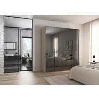 rauch Drehtürenschrank Kleiderschrank Schrank Garderobe Wäscheschrank BESTSELLER MONTCLAR (3 Ausstattungen BASIC/CLASSIC/PREMIUM (SOFT-CLOSE), Breiten 201-400 cm) Front in Glas/Hochglanz/Dekor/Grauspiegel in 5 Breiten MADE IN GERMANY