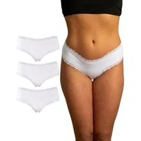 Benonetti Slip Brazilian Damen Slips mit zarter Spitze – sinnlich, weich & bequem (3er Pack, 3er Set) mit Spitze, Elastikbund, sehr bequemer Baumwollstoff