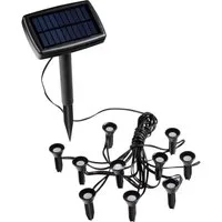 Spetebo LED Solarleuchte LED Solar Pflanzenstrahler klein - 10er Set, Ein-/Ausschalter, LED fest verbaut, warm weiß, Mini Garten Strahler Deko Beleuchtung für außen