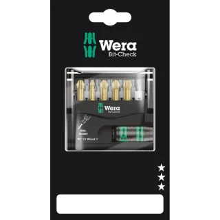 Wera Bit-Check 12 Wood 1 SB, 12-teilig - 05136390001