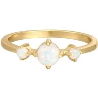Rafaela Donata Silberring gelbgold, mit Opal (synth)