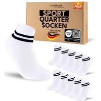 sockenkauf24 Sportsocken 10 Paar kurze Tennissocken Quarter Sportsocken Herren Damen Baumwolle (10-Paar) verstärkte Ferse & Fußspitze, gepolsterte Sohle, Atmungsaktiv