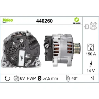 Valeo Lichtmaschine 150A Citroen Peugeot 440260