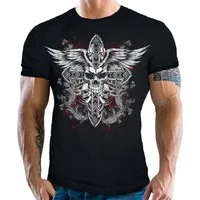 LOBO NEGRO® T-Shirt für Occult Gothic Dark Fans: Winged Cross