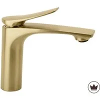 wohnwerk.idee Badarmatur Waschbeckenarmatur Wasserhahn Einhebelmischer Gold, Chrom, Kupfer (Hohe oder niedrige Ausführung) PVD-Beschichtung, Keramikkartusche