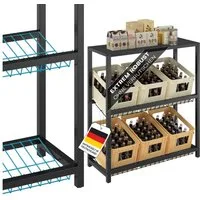STEELSØN Flaschenregal Montune mit Ablagefläche, Kistenregal für Getränke, Gemüse & Obst, Getränkekistenregal in Schwarz, für 6 Kisten, auch verfügbar für 2 oder 4 Kisten