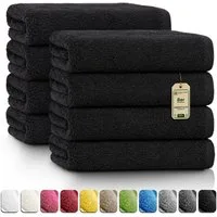 NatureMark Handtücher 8er-Sparpack Handtücher 50x100cm, 100% Baumwolle (8-St), 8X Handtücher, 100% Baumwolle, Schwarz, 50 x 100cm