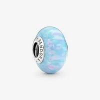 Pandora Bead 791691C01 Charm Damen Schillernder Ozeanblauer Synthetischer Opal Silb