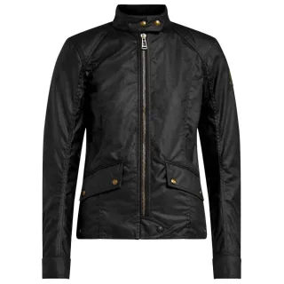 Schwarze Jacke aus gewachster Baumwolle von Belstaff Antrim