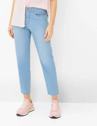 Brax Damen Five-Pocket-Hose Style CAROLA S USED BLEACHED BLUE, denim hellblau, Gr. 36L
