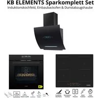 KB Elements Induktions Herd-Set Kratzfestes Induktion 60 cm mit Einbaubackofen 60 cm, mit 2-fach-Teleskopauszug, Einbaubackofen Full Touch, Kratzfestes Induktionskochfeld