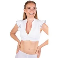 Madame Marie Dirndlbluse Dirndlbluse - LUNAVEA - weiß/stahlblau