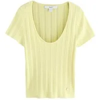 Next T-Shirt Kurzärmeliges Pointelle-T-Shirt mit U-Ausschnitt (1-tlg)