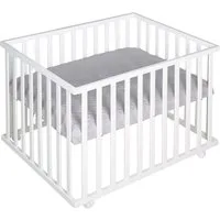 roba® Laufgitter Style weiß, 75x100 cm, mit Laufgittereinlage silbergrau