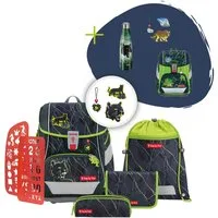 Step by Step Schulranzen 2IN1 PLUS „Danger Cat Chiko“, 9-teilig, grün (6-teilig, 9-tlg)