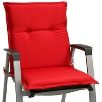 Beautissu Sitzauflage Niedriglehner Auflagen Base NL, 100x50cm, Rot, 6cm Dickes Sitzpolster Sitzauflage für Garten Balkon Camping Stuhl