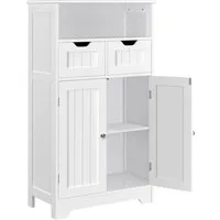 Yaheetech Badkommode Badezimmerschrank mit Schubladen & 1 Verstellbarem Einlegeboden, Badkommode Badmöbel Bodenschrank für Badezimmer/Wohnzimmer/Flur