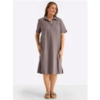 Sheego Etuikleid Leinenkleid Kurzarm