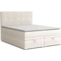 Deine Möbel 24 Boxspringbett DARO Boxbett Polsterbett Komplettbett Bett mit einer Matratze H4 (Taschenfederkernmatratzen 7 Zonen H4 Grau Hellgrau Schwarz Anthrazit Beige Samt Velour, 2-St., Taschen-federkernmatratze 7 Zonen H4 PREMIUM Bett), inkl Top