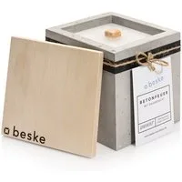 beske Outdoorkerze Betonfeuer® - Kea mit Dauerdocht Kerzenfresser Tischfeuer (13x13x13)