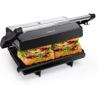 Aigostar Paninigrill Kontaktgrill für Sandwiches Steak mit Antihaftbeschichtet 180º Öffnung, 1000,00 W, Gleichmäßige Erwärmung, Leicht zu lagern, Leicht zu Reinigen