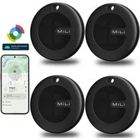 Mili SmartTag Bluetooth Tracker für Android (Google Find My Device), GPS-Tracker (Schlüsselfinder, Ortungsgerät für Auto & Koffer,Geschenkideen, Schwarz)