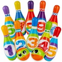 all Kids United Outdoor-Spielzeug Kinder Bowling Set XXL – Kegelspiel mit Bällen, Outdoor Spielzeug, PU-Schaumstoff, XXL Kegel-Spiel (10-tlg) + 2 Bälle