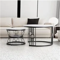 HAUSS SPOLE Couchtisch 2er-Satztisch Beistelltisch stapelbarer Sofatisch mit Stabiler Rahmen (2-St)