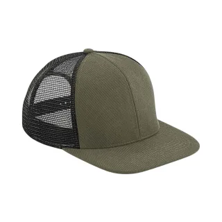 Beechfield - "Original" Trucker Cap Flacher Schirm (Olivgrün/Schwarz)