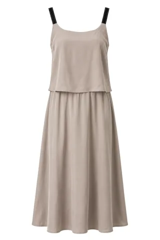Ärmelloses A-Linien-Maxikleid mit quadratischem Ausschnitt