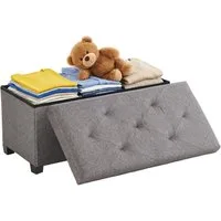 DUMOS Sitzhocker mit Stauraum, klappbare Sitzbank mit Beinen,Aufbewahrungsbox (Aufbewahrungshocker), mit Stauraum