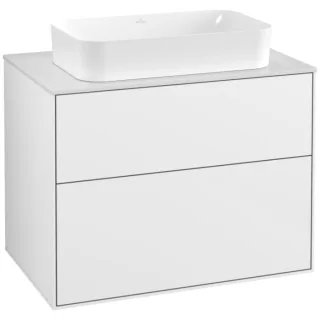 Villeroy und Boch Finion Waschtischunterschrank G22100GF 80x60,3cm, Emotion, Abdeckplatte white matt, Glossy white lacquer