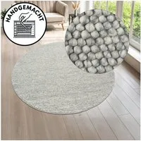 LeGer Home by Lena Gercke Teppich Ainhoa, handgewebt, Wolle, rund, Höhe: 12 mm, Teppich, Wohnzimmer, Schlafzimmer, Esszimmer