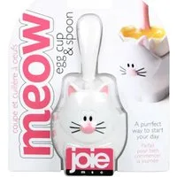 Joie Eierbecher Eierbecher mit Löffel MIAU - Farbwahl, 1 Becher mit Löffel