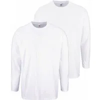 Fruit of the Loom Langarmshirt (Packung, 2-tlg) aus reiner Baumwolle, 2-er Pack